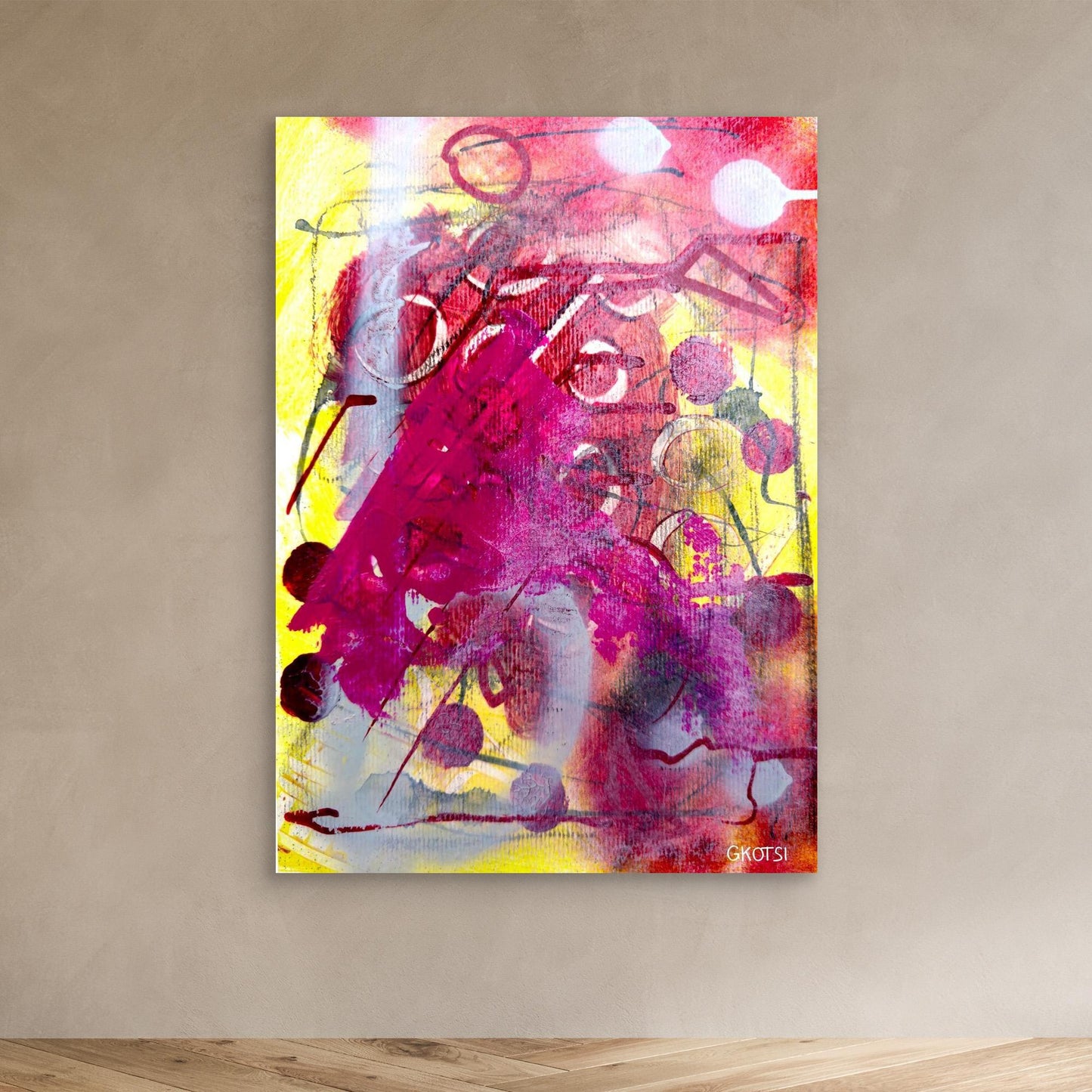 MORGENSTUNDE Abstract Canvas Print displayed on modern wall in contemporary room