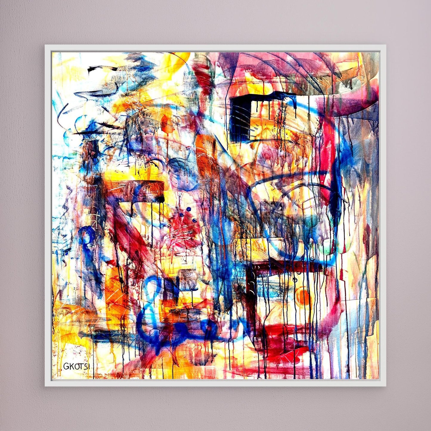 DISTRACTION Print with white frame - contemporary quirky wall decoration