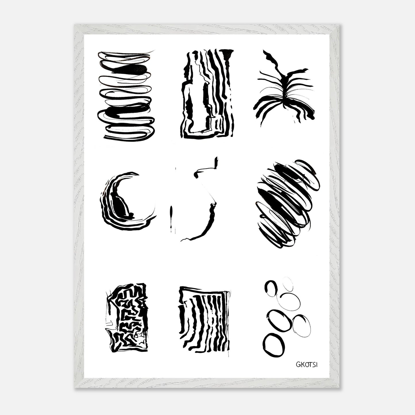 ABSTRACT FEELINGS Wall Art Set Poster Print 9X displayed on wall