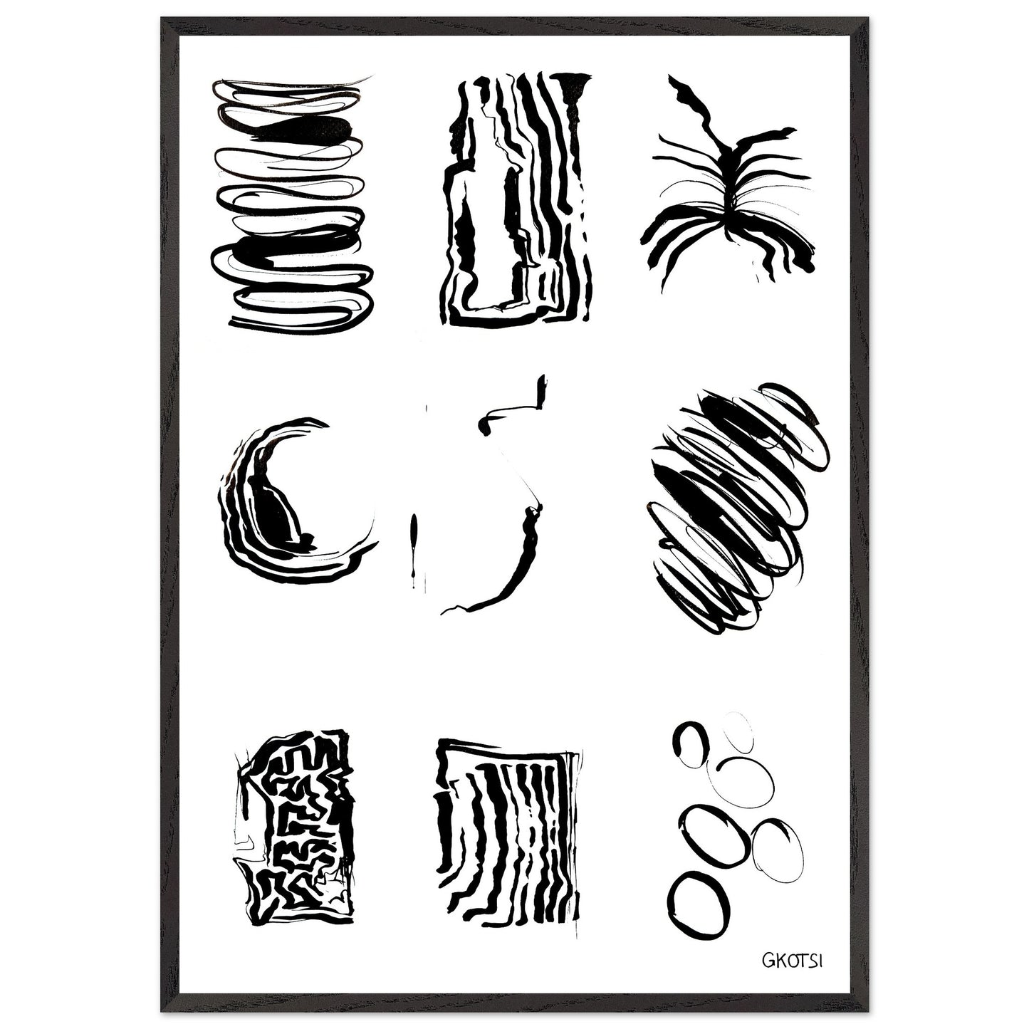 ABSTRACT FEELINGS Wall Art Set Poster Print 9X on white wall