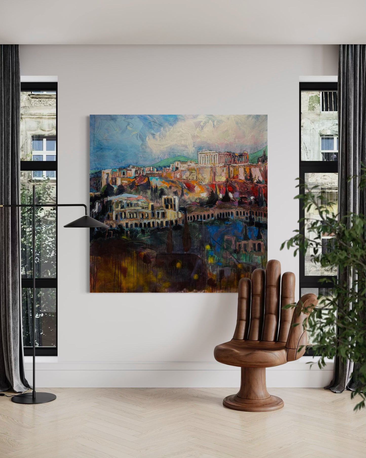 Acropolis Greece Original Painting in a stylish apartement