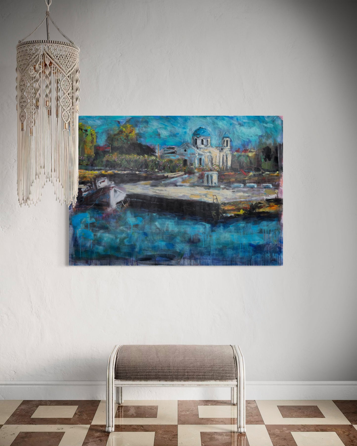 Agrili Home Greece Original Painting in a greek accent room
