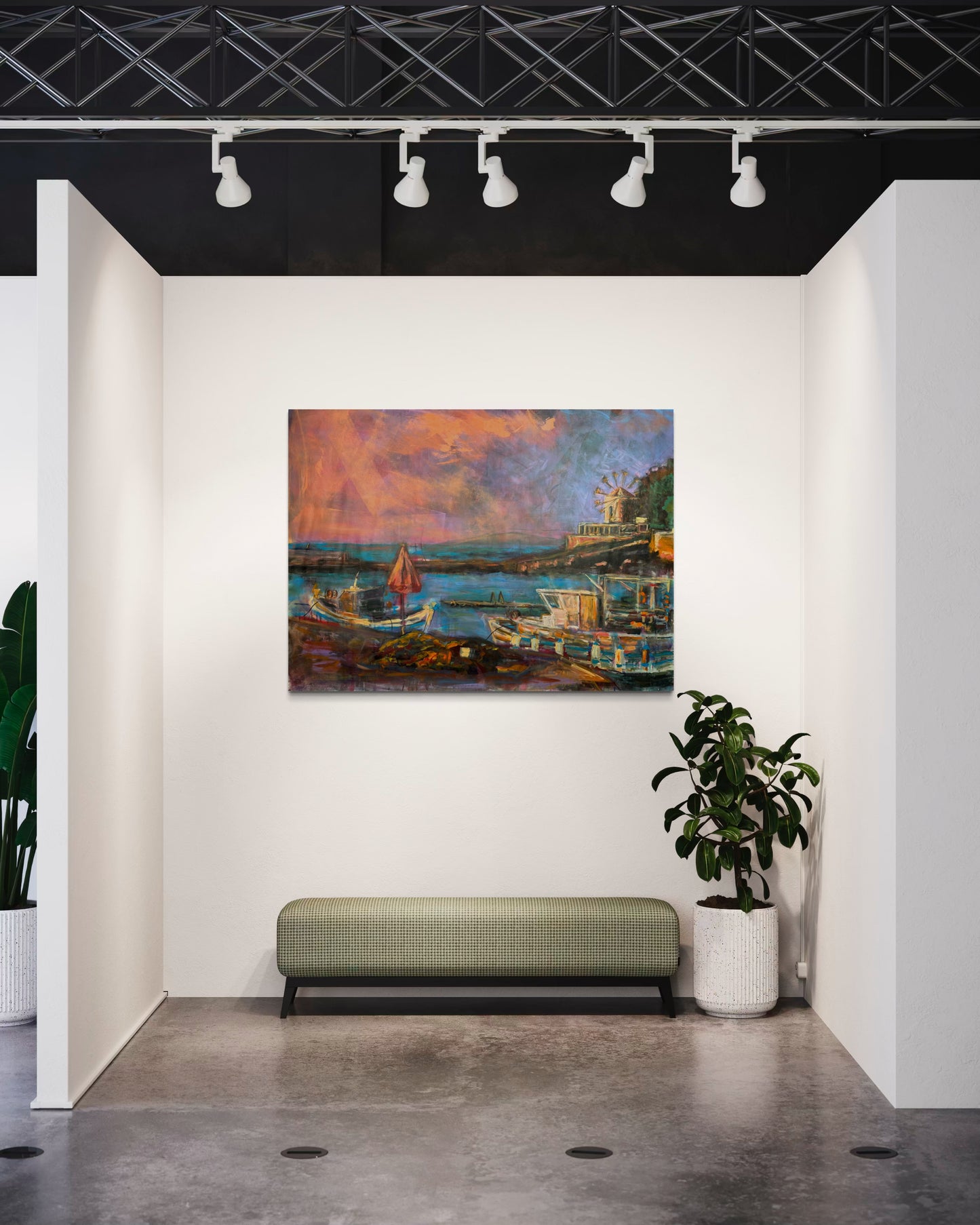 Agrili Nostalgia Greece Original Painting in gallery area