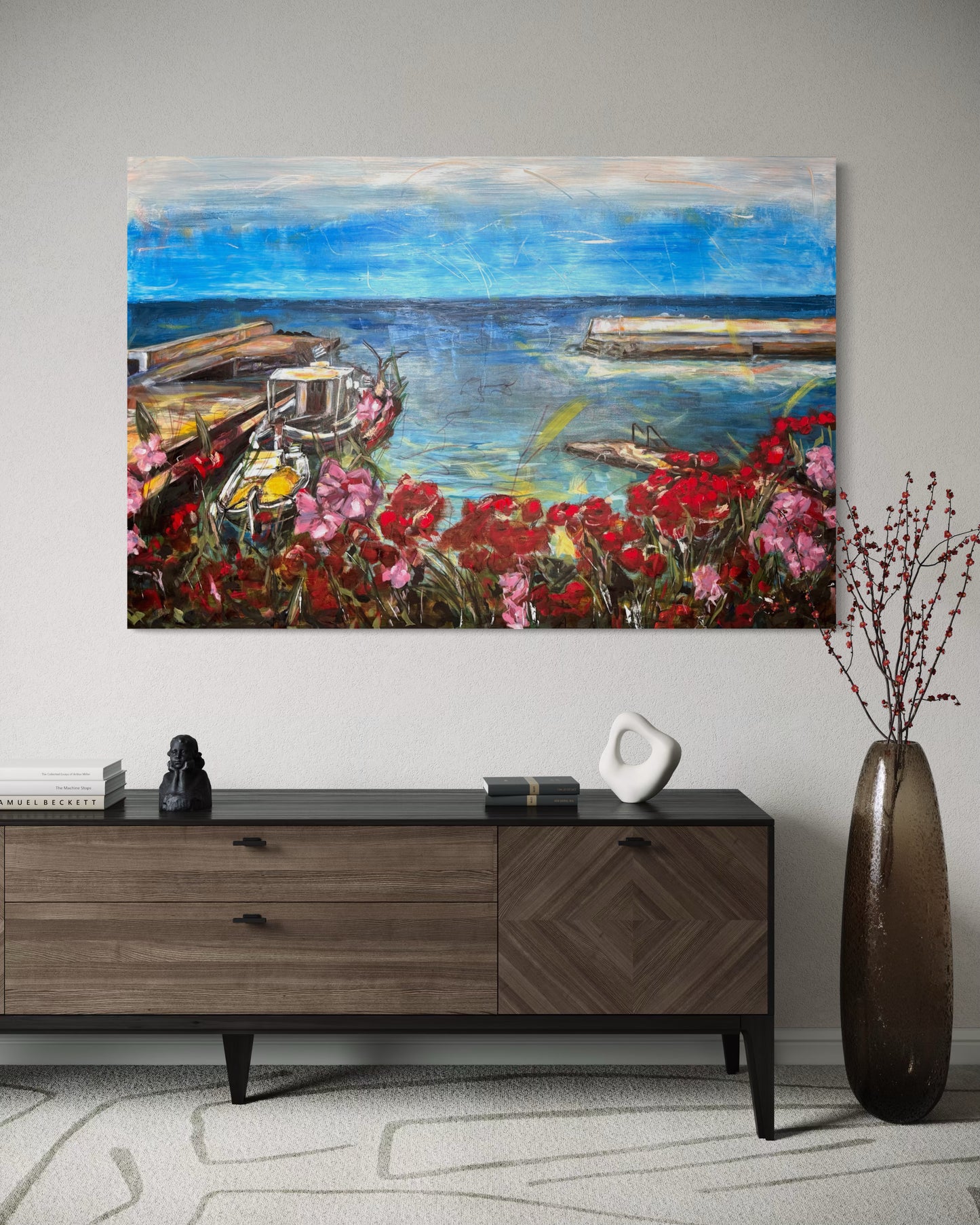 Agrili Summer Greece Original Painting above design dresser