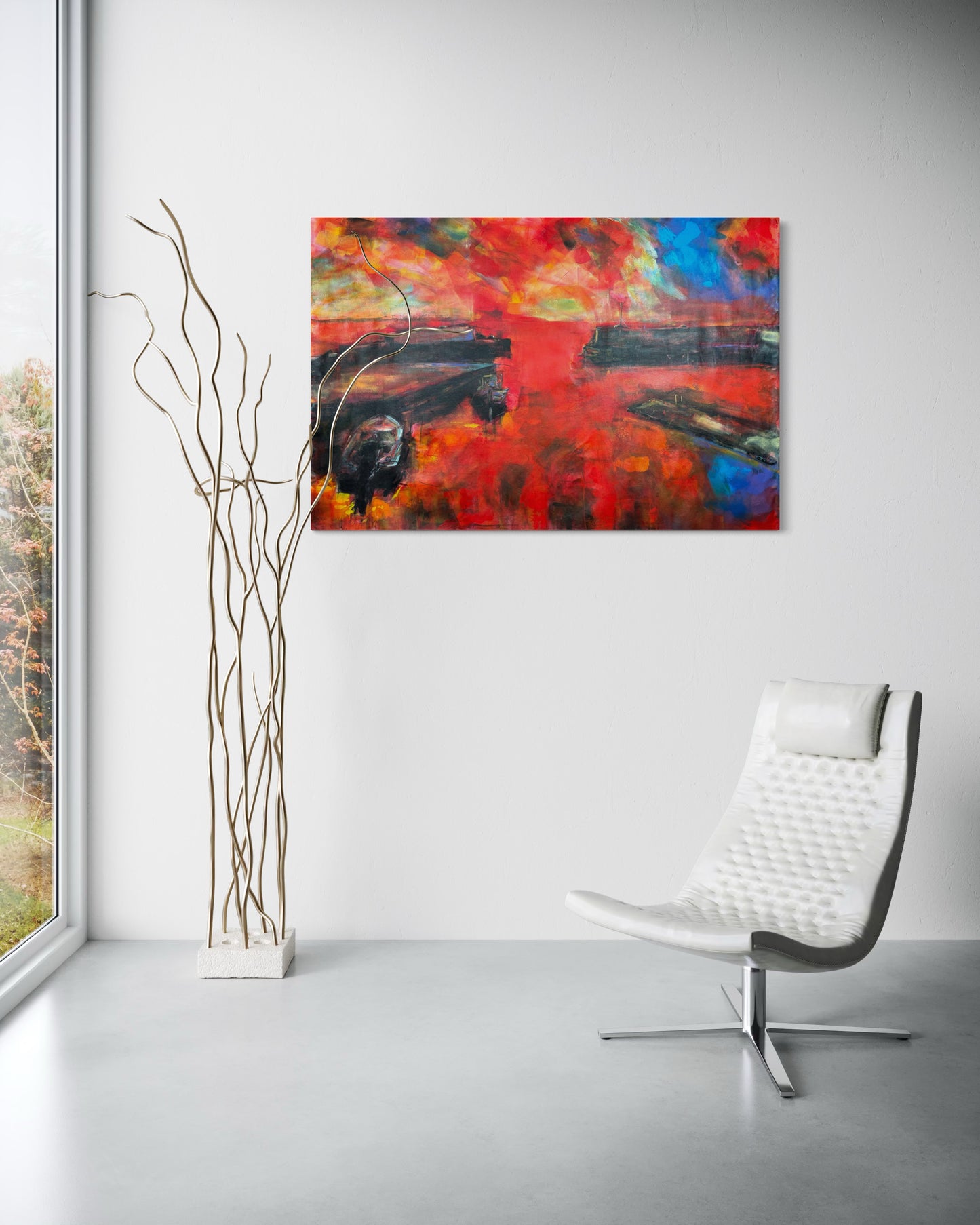 Agrili Magic Greece Original Painting in elegant white room