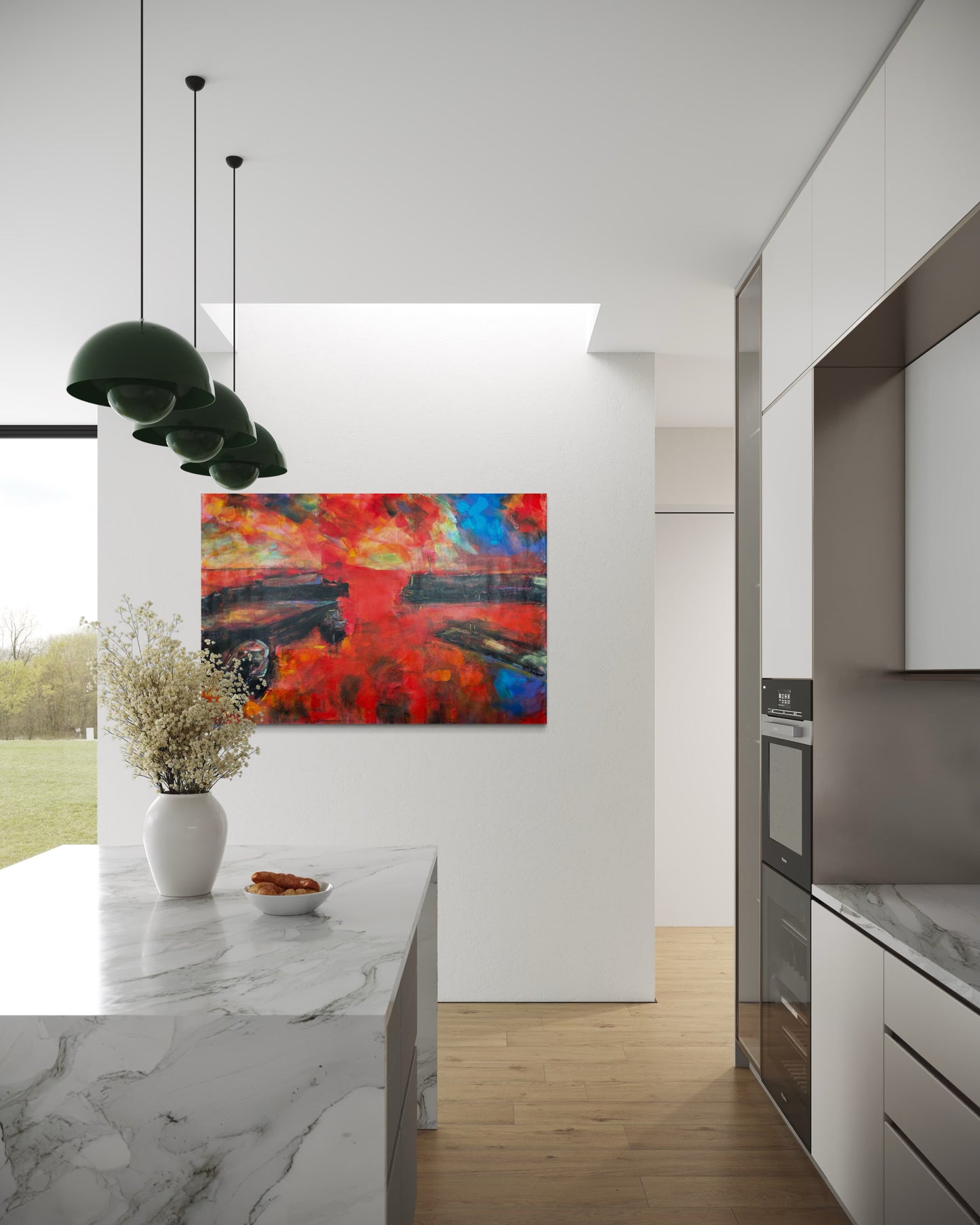 Agrili Magic Greece Original Painting in modern kitchen area