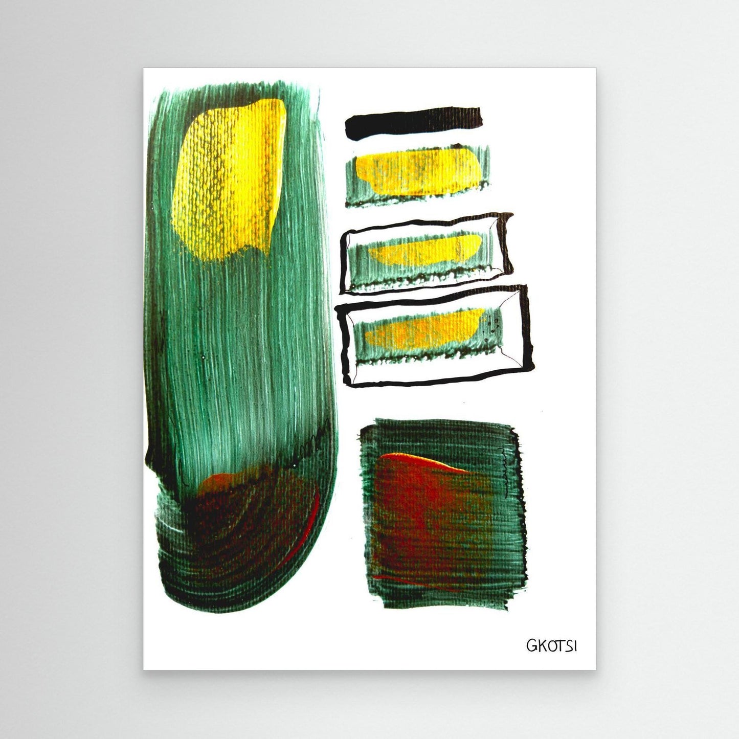 AUF WIEDERSEHEN canvas close-up showing vibrant abstract forms