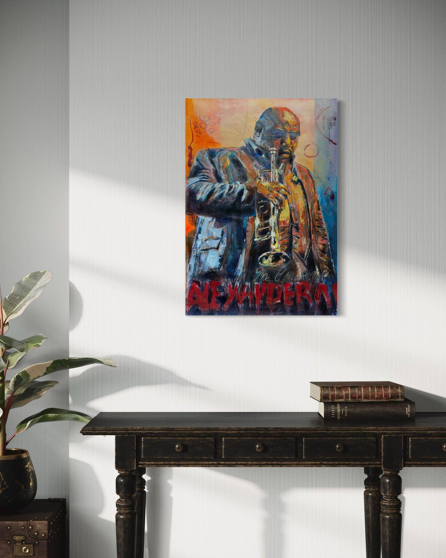Alexander Abreu original painting by Gkotsi Art in hallway entrance area