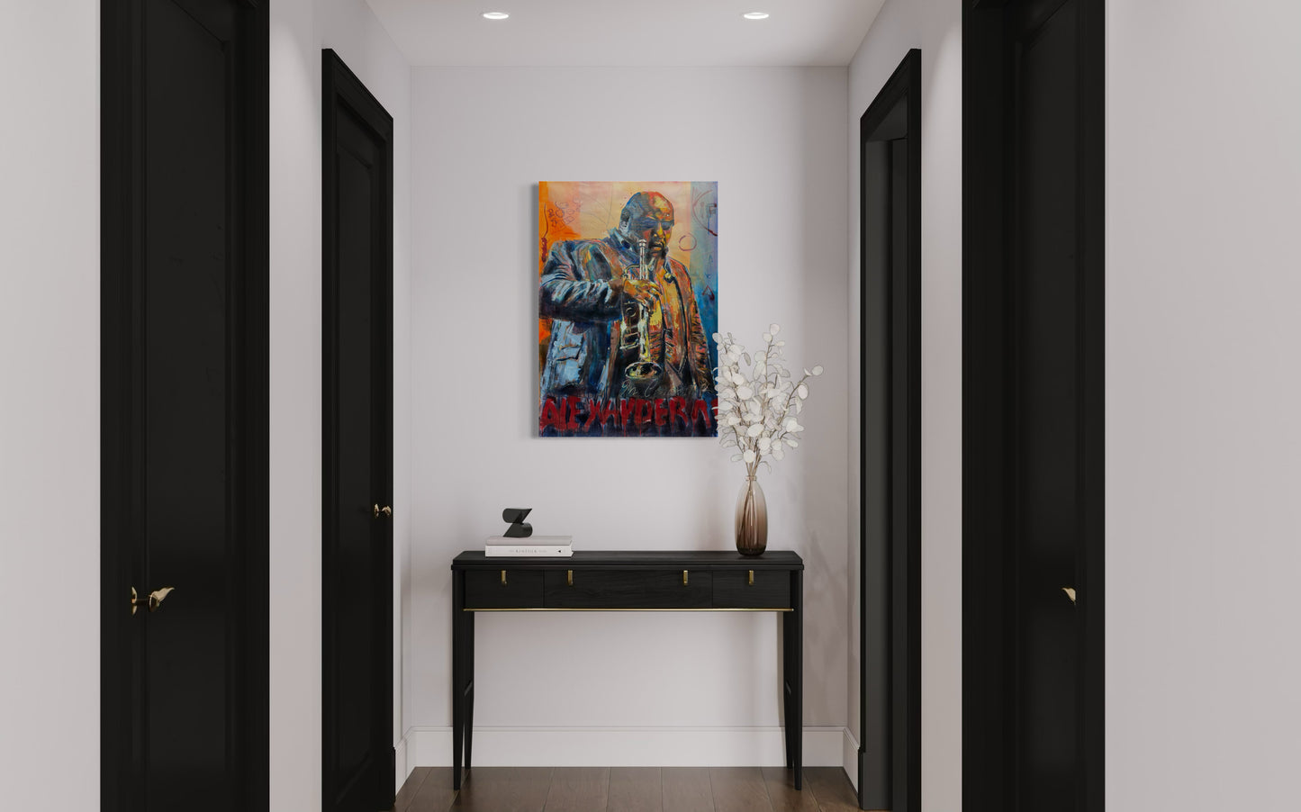 Alexander Abreu original painting by Gkotsi Art in hallway entrance area