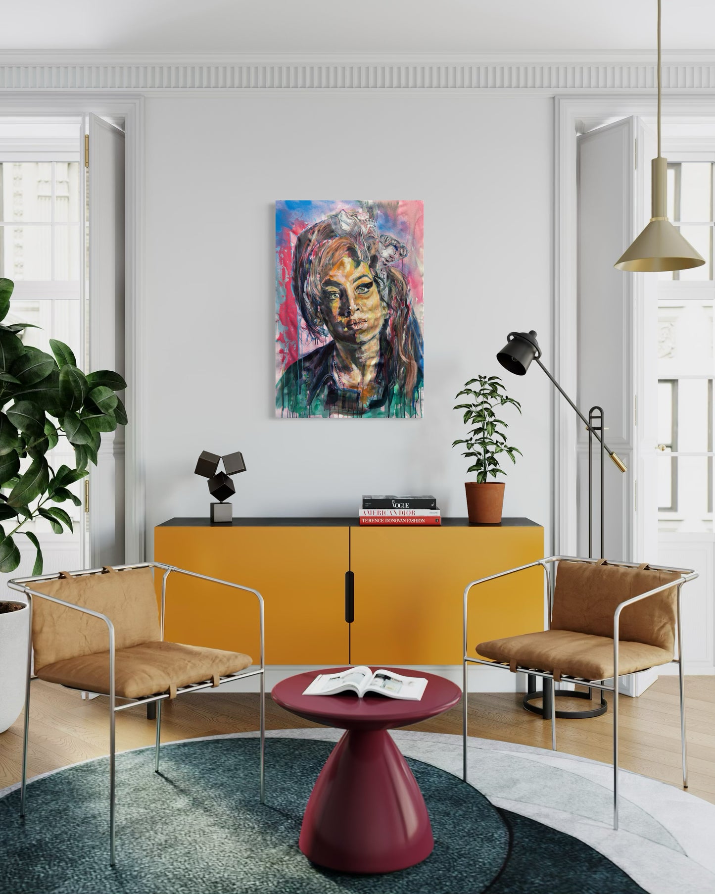 Amy Winehouse portrait in office