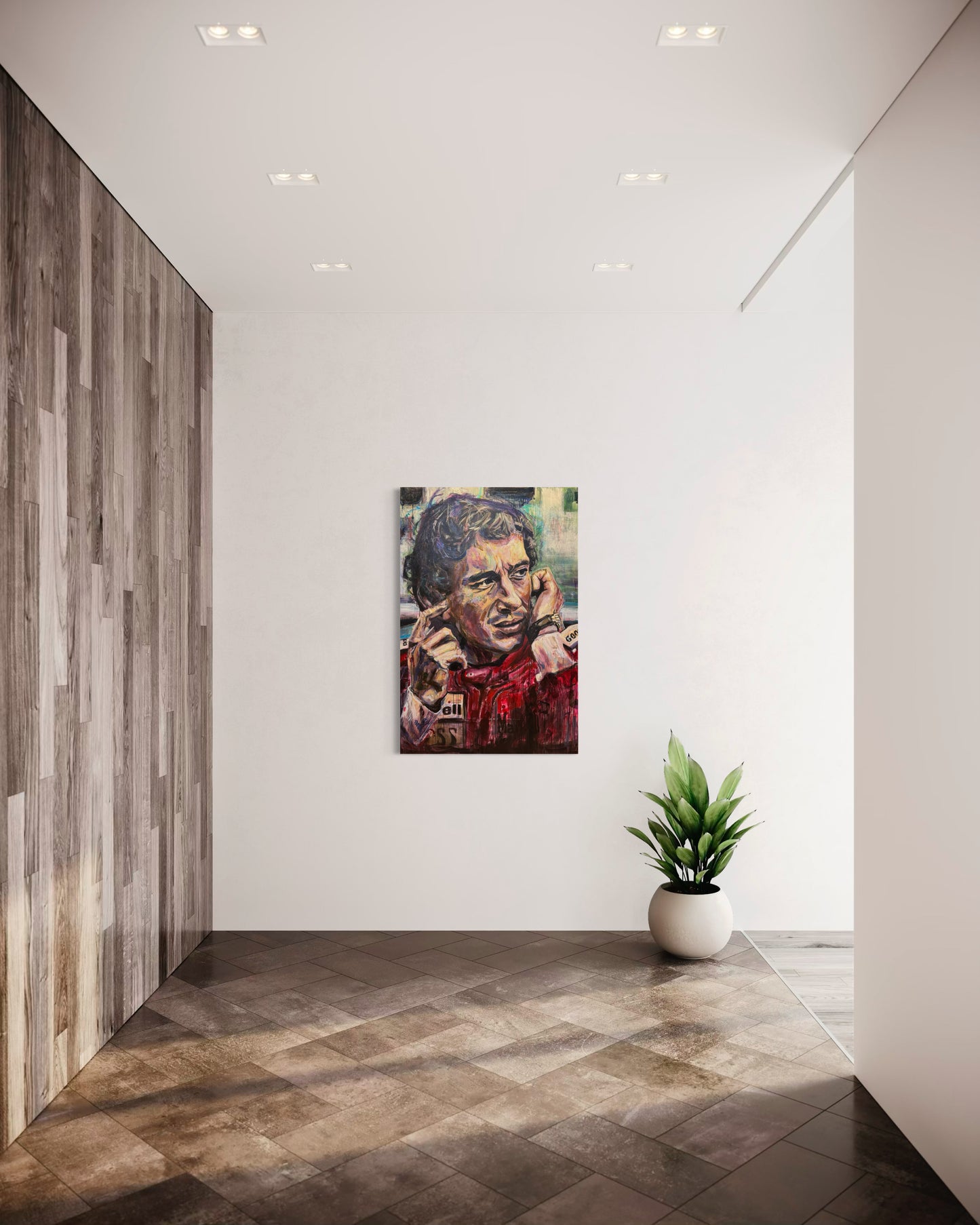 Ayrton Senna painting in bighall way