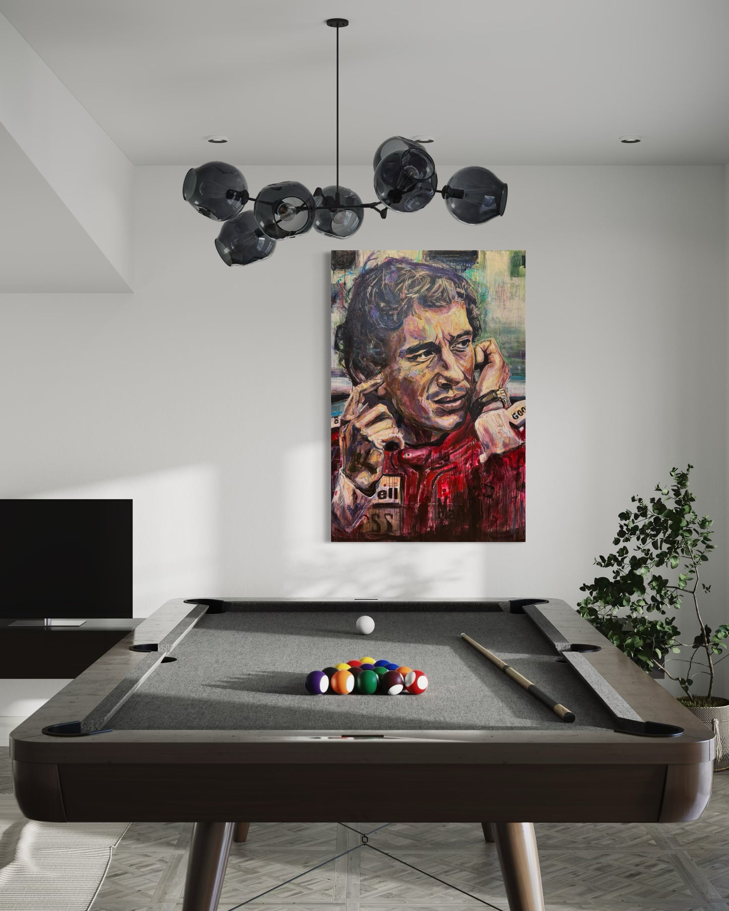 Ayrton Senna original painting with billiard table