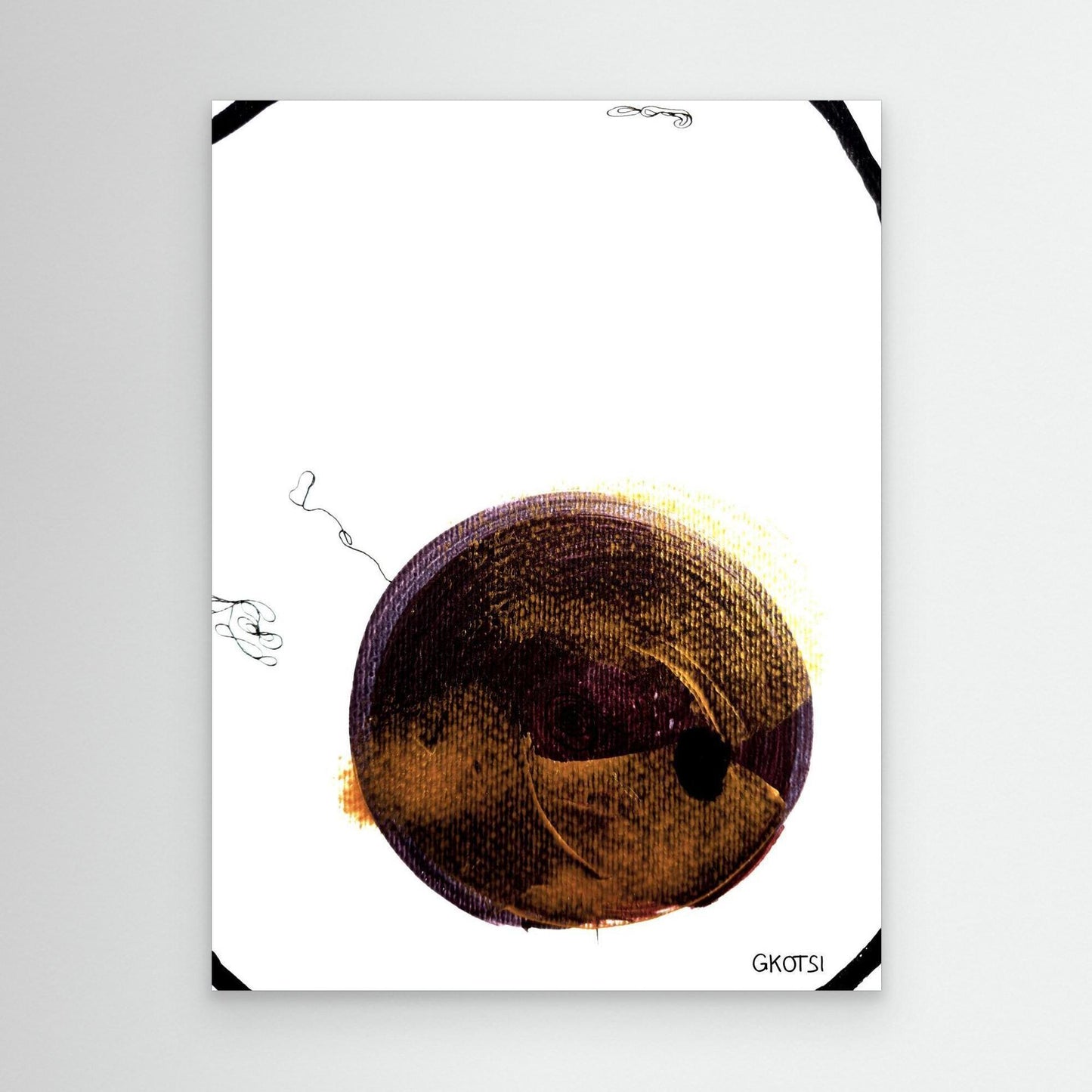 BALOON abstract canvas print detail view - modern symbols artwork for contemporary spaces