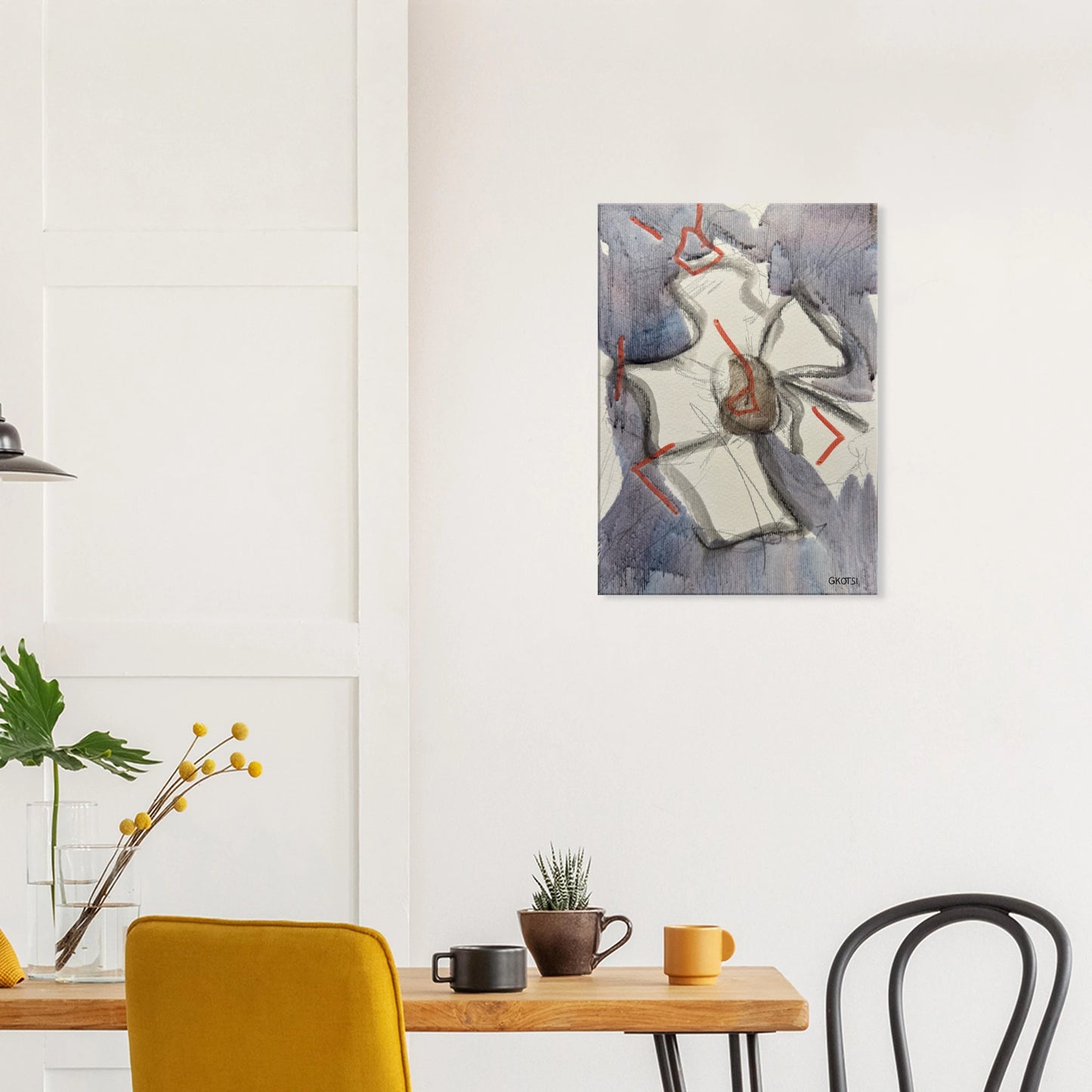 BLOOMY Canvas next to stylish chair and plant