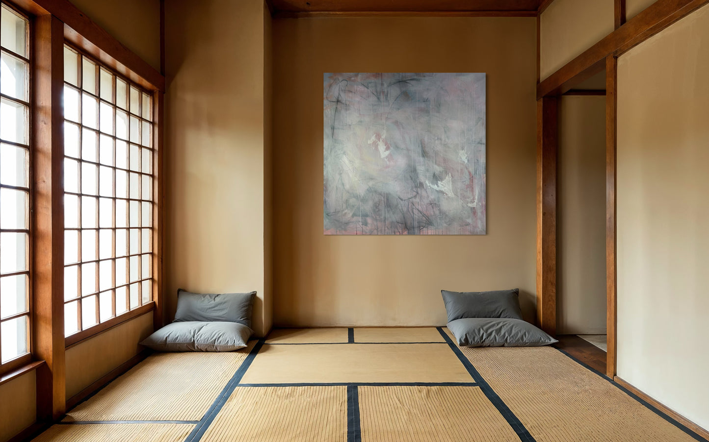 Calm Abstract Original Painting in yoga room