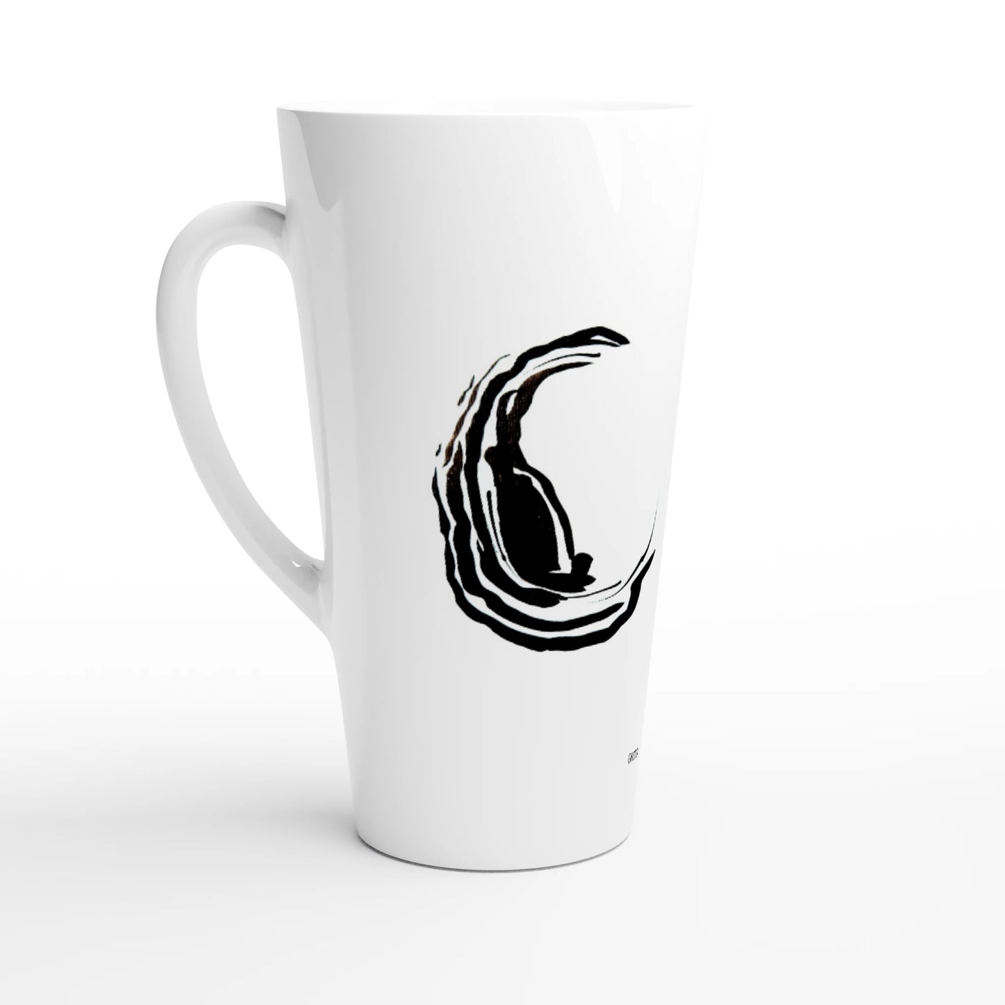CENTERED White Latte 17oz Ceramic Mug left view with Mindful Quotes & Soul Notes