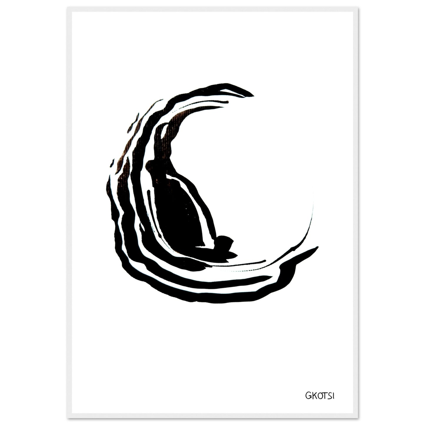 CENTERED poster print displayed on wall with white frame