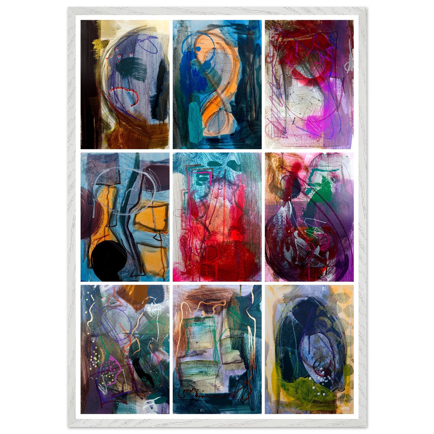 COLORFUL MOMENTS Wall Art Set Poster Print 9X displayed on wall