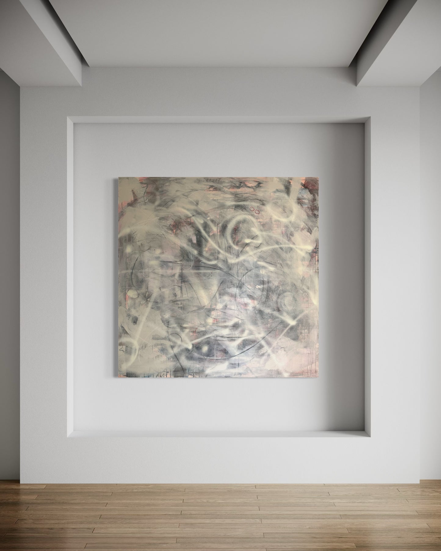 Connect - Original Painting Relaxing in gallery room