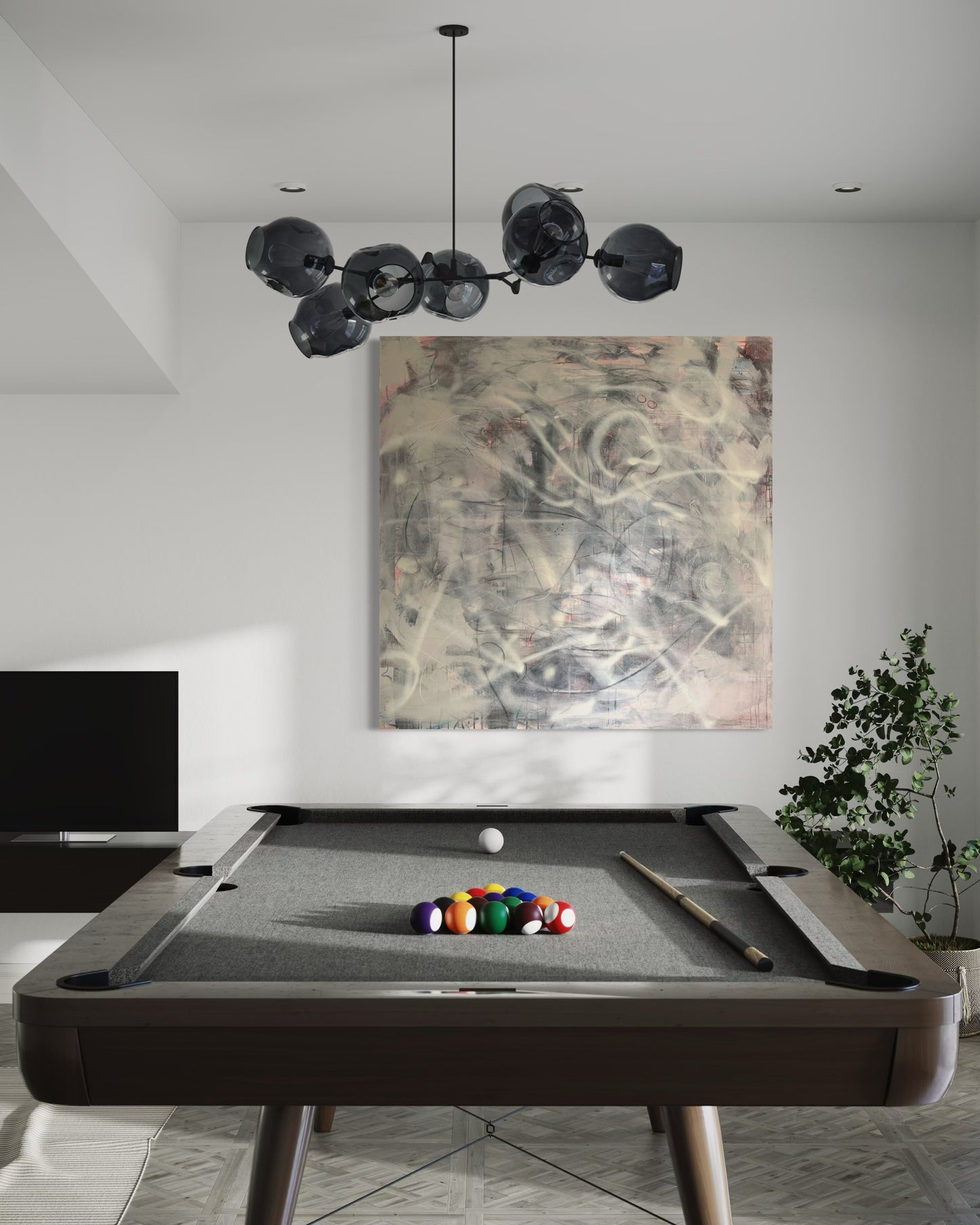Connect - Original Painting Relaxing in playroom with billard