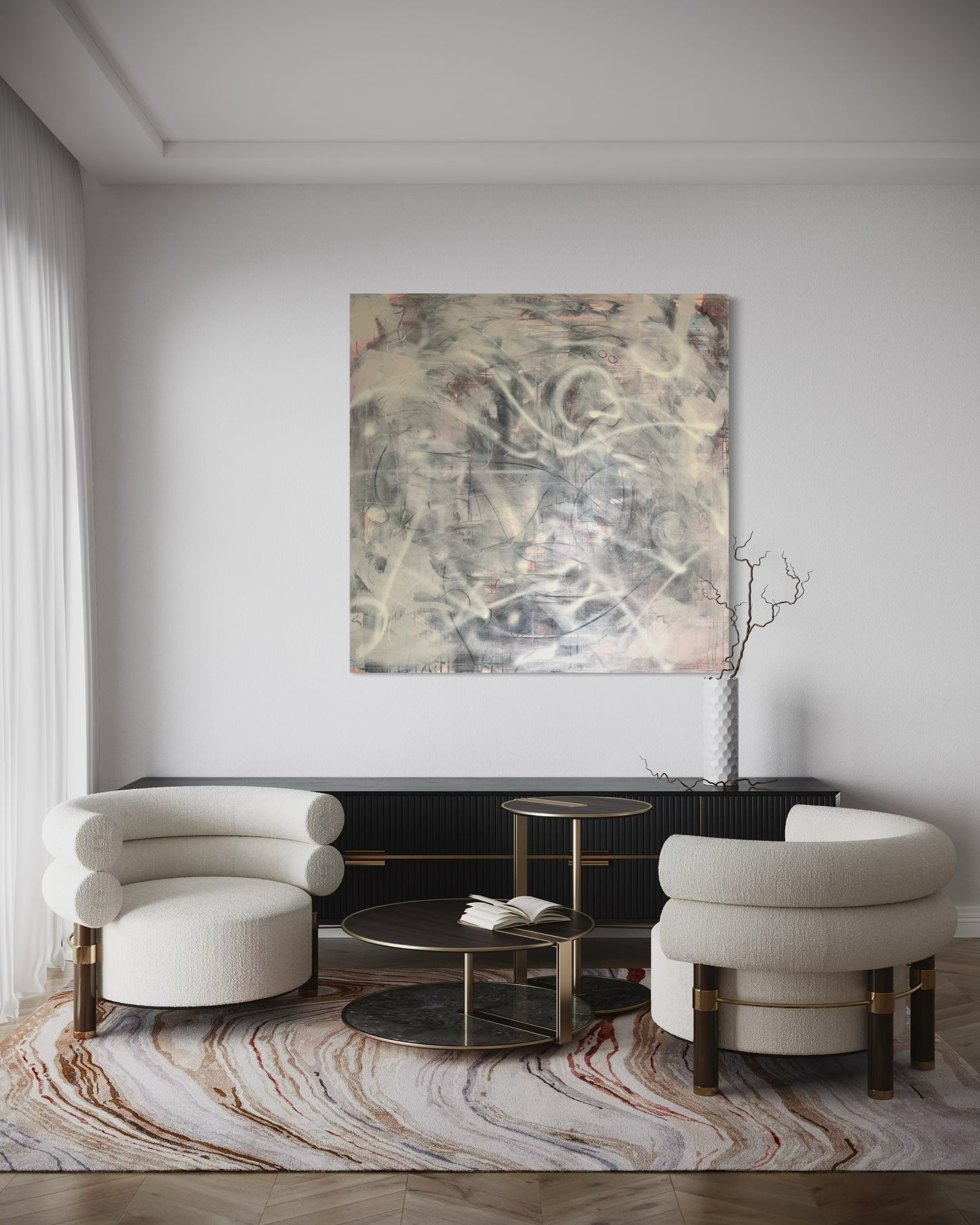 Connect - Original Painting Relaxing in stylish reading room