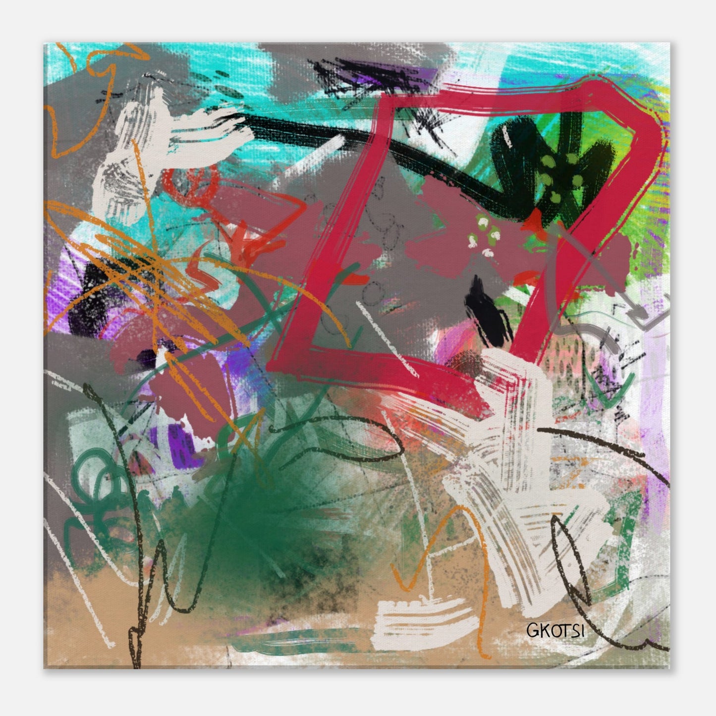 CRAZY SUNDAY Digital Canvas Print - Front view displaying immersive digital artwork