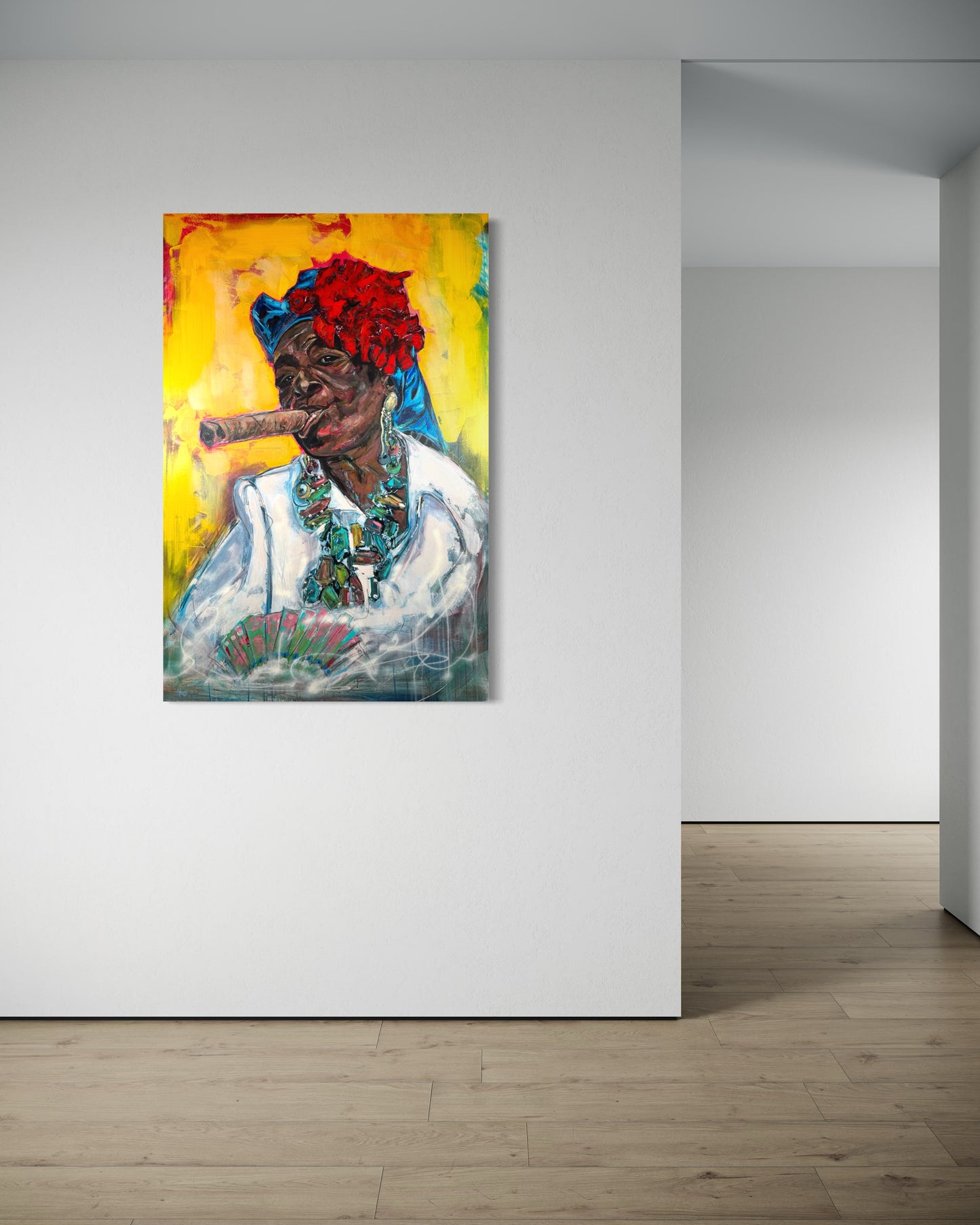 CUBAN WOMAN WITH CIGAR