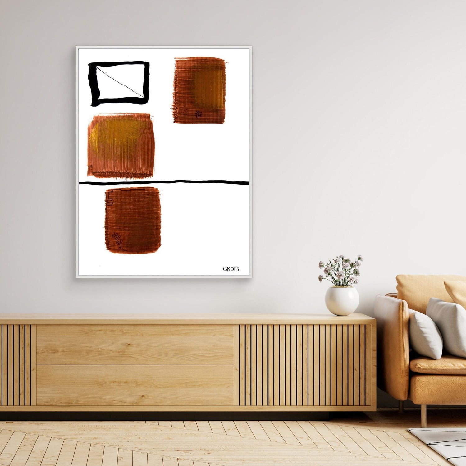 EHRLICH canvas above sideboard - modern authentic art
