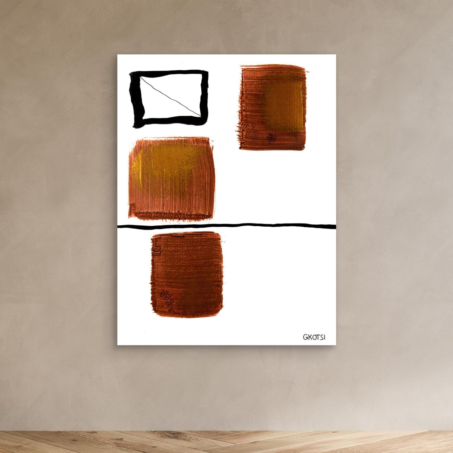 EHRLICH canvas print detail view - authentic abstract texture and colors