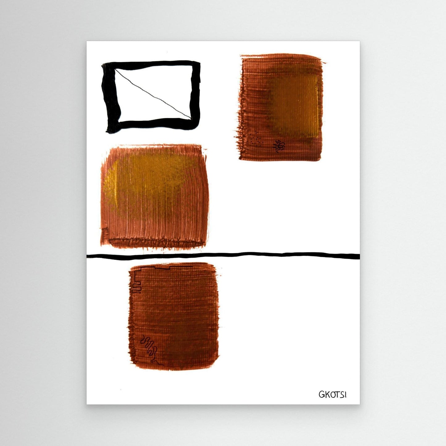 EHRLICH canvas print detail view - authentic abstract texture and colors