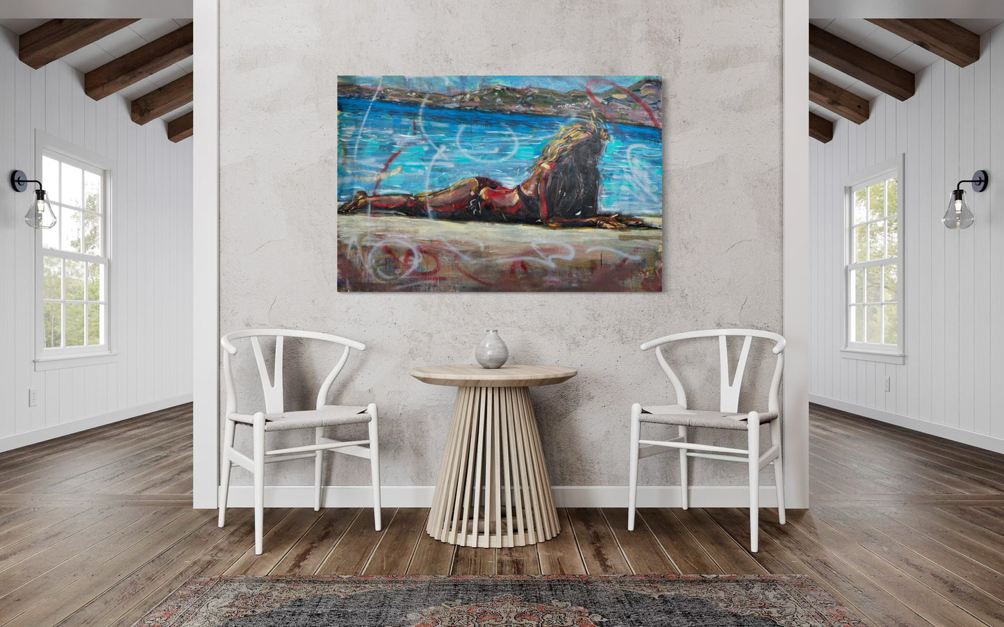 Elafonisos Greece Original Painting at the entrance of a gallery