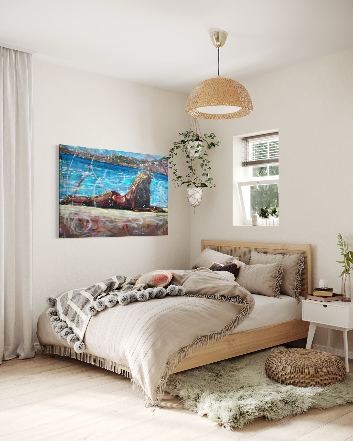 Elafonisos Greece Original Painting in cozy bedroom