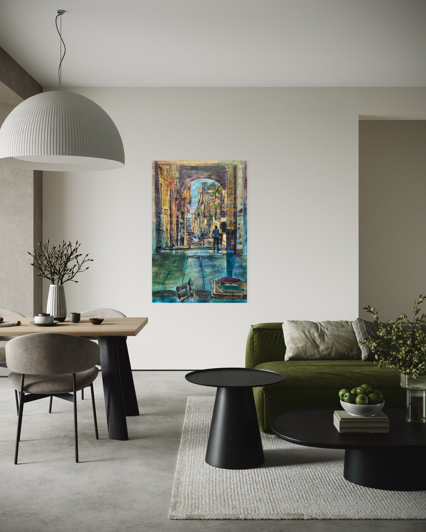 El Desayuno Travel Original Paintings in living room space