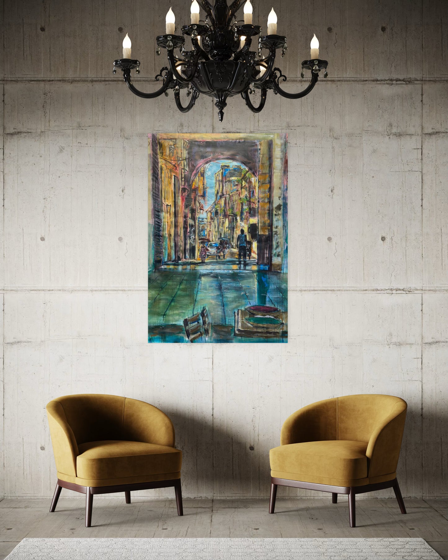 El Desayuno Travel Original Paintings in minimal room interior