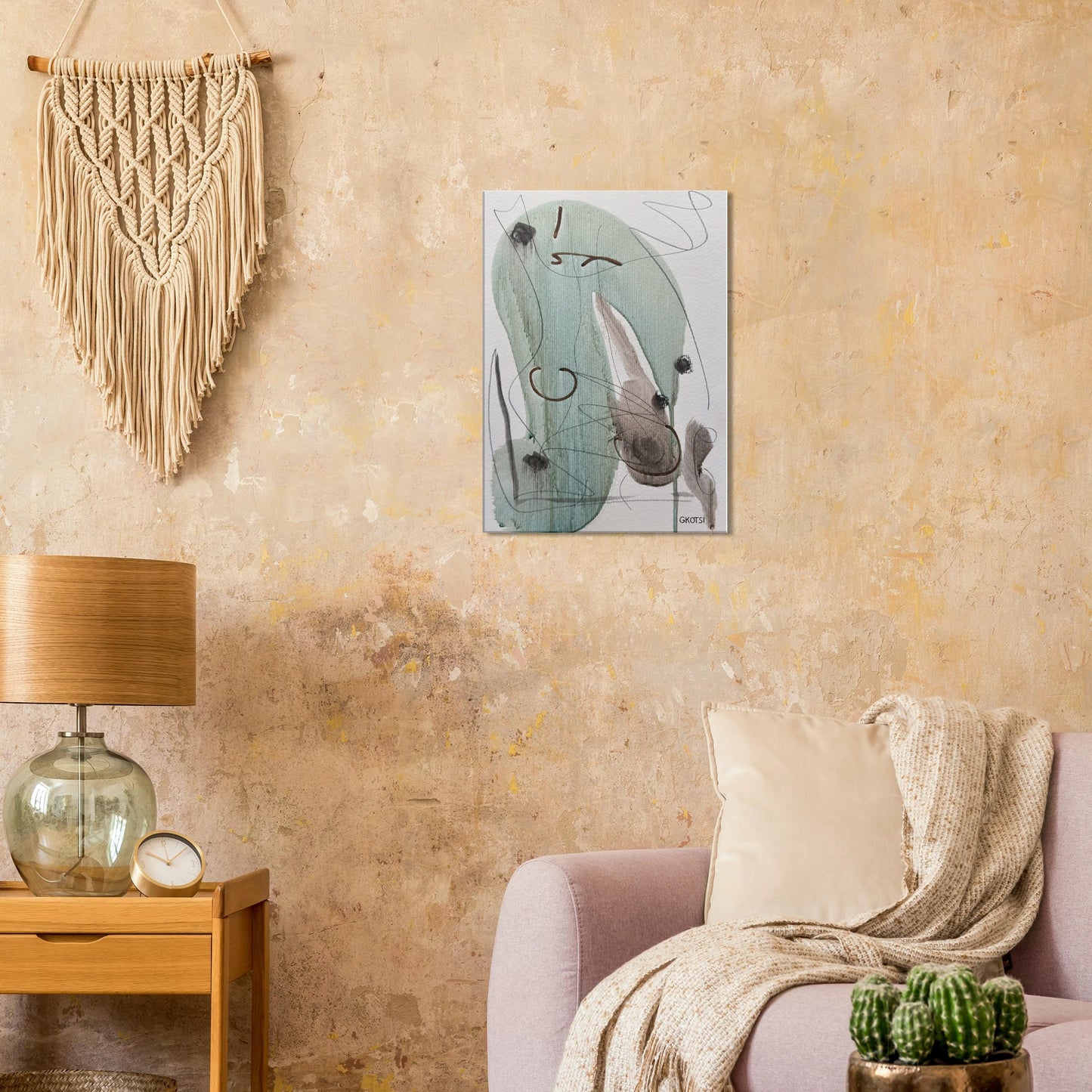 ELEGANTLY Canvas print creating sophisticated atmosphere - elegant minimal moments living room ambience