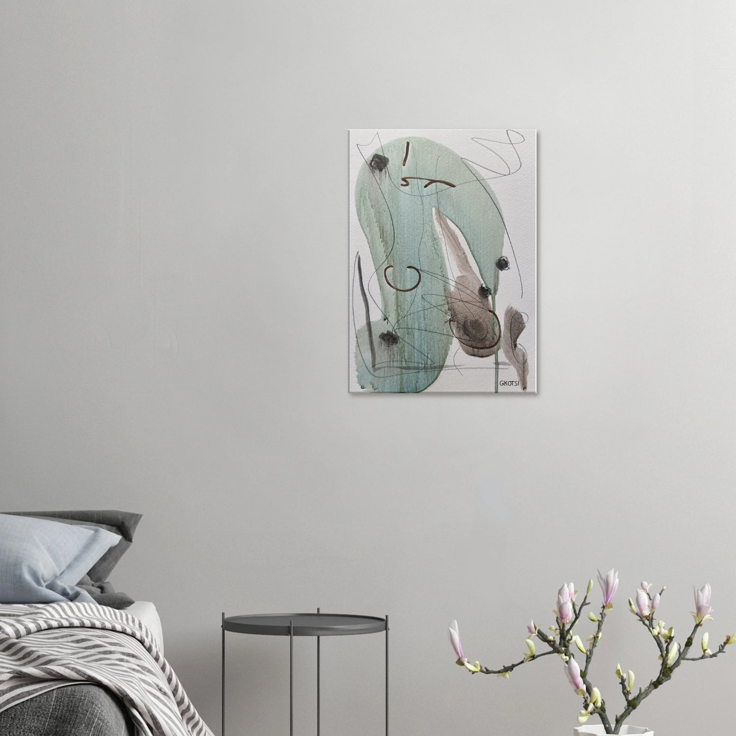 ELEGANTLY Canvas print above simply bedroom - elegant wall art