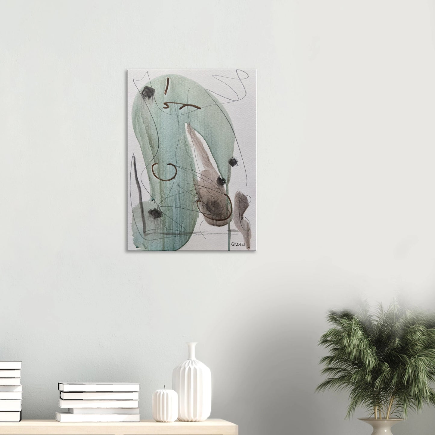 ELEGANTLY Canvas print harmonizing with green plant