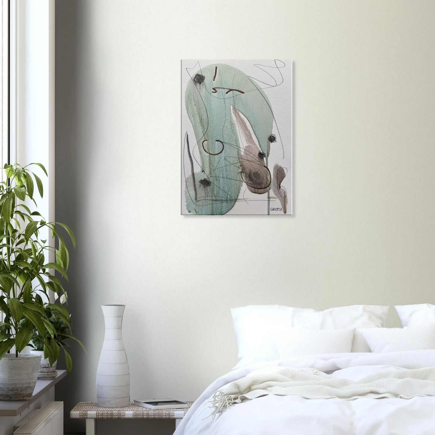 ELEGANTLY Canvas print in sophisticated bedroom