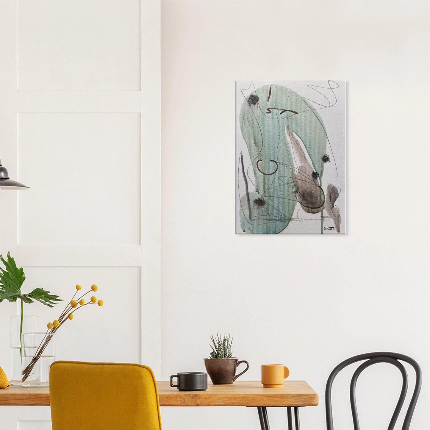ELEGANTLY Canvas print next to chair and table - sophisticated interior design
