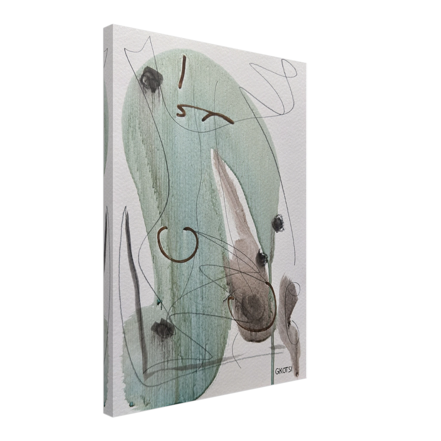ELEGANTLY Canvas print viewed from side - elegant wall art perspective