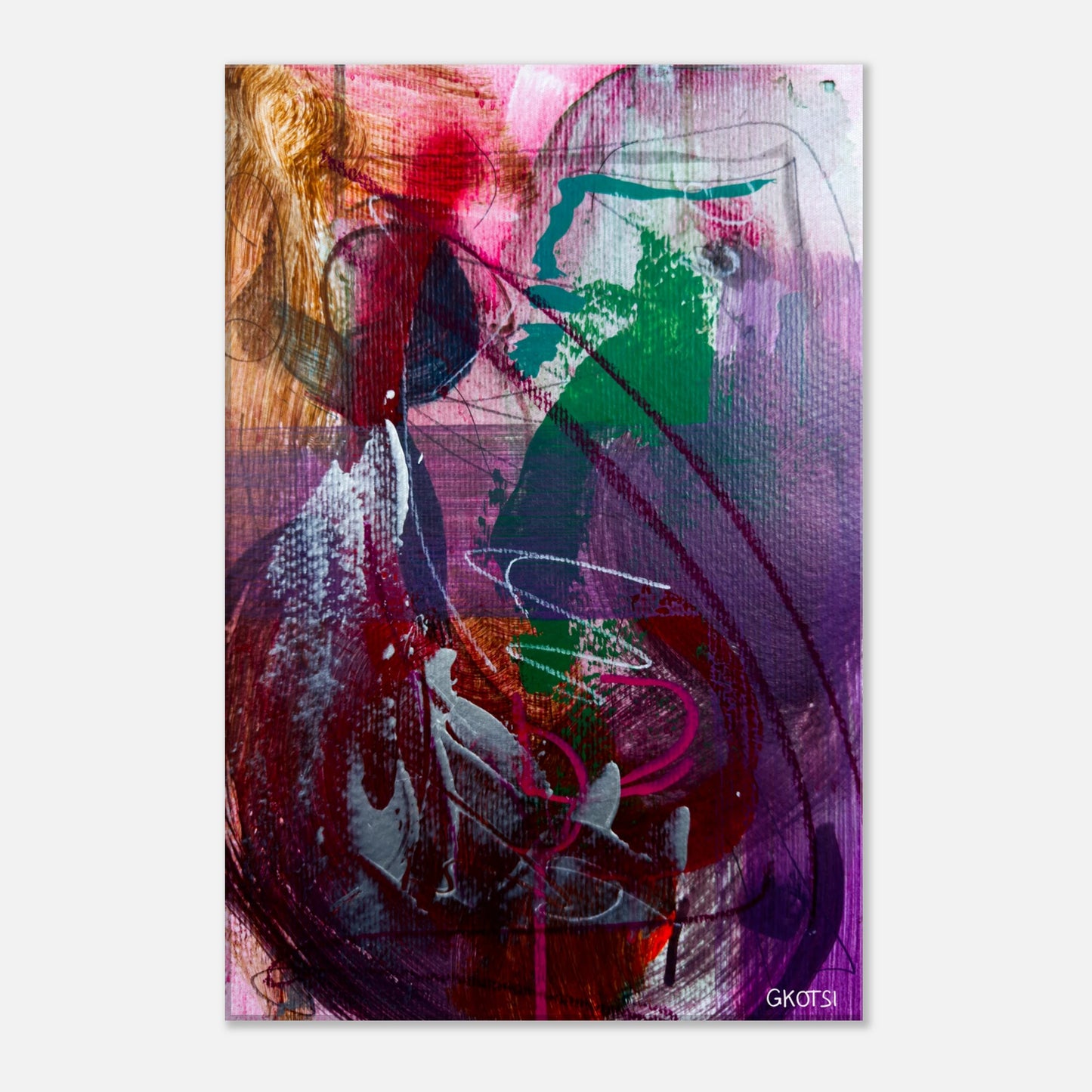 ELEGANTLY canvas print on white wall highlighting graceful abstract forms
