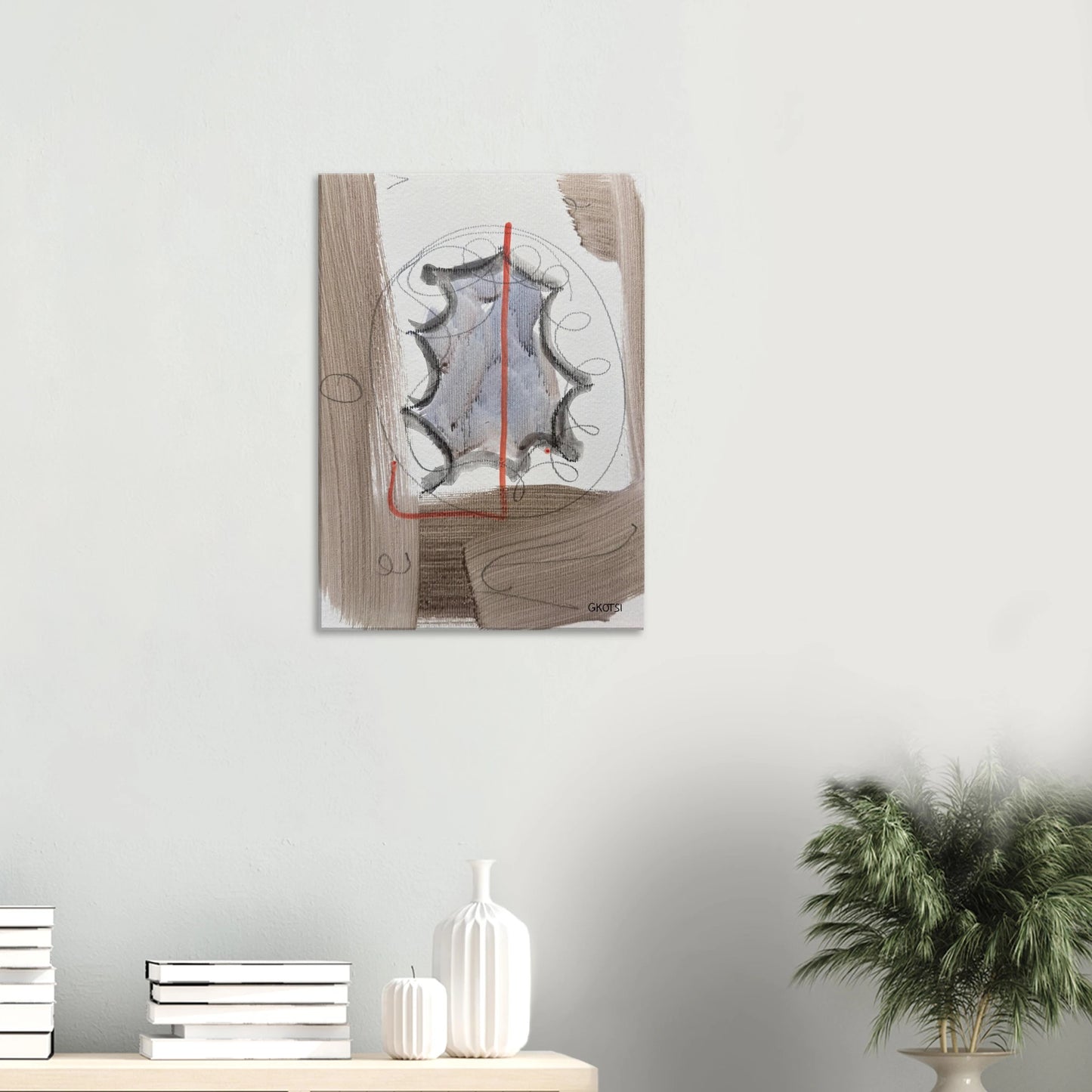 EXITINGLY Canvas next to chair and plant - exciting minimal moments interior design