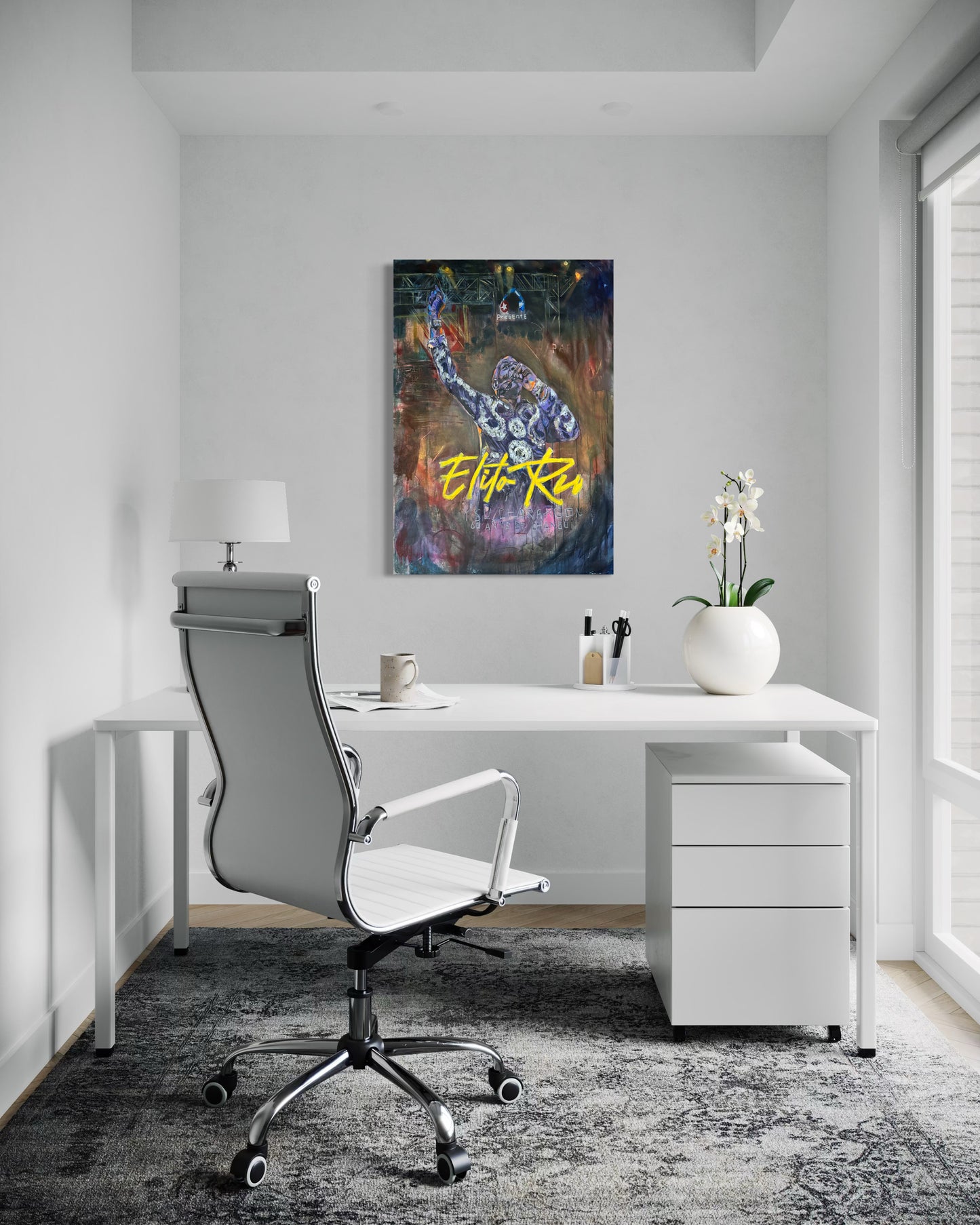 Elito Reve in stylish white office room