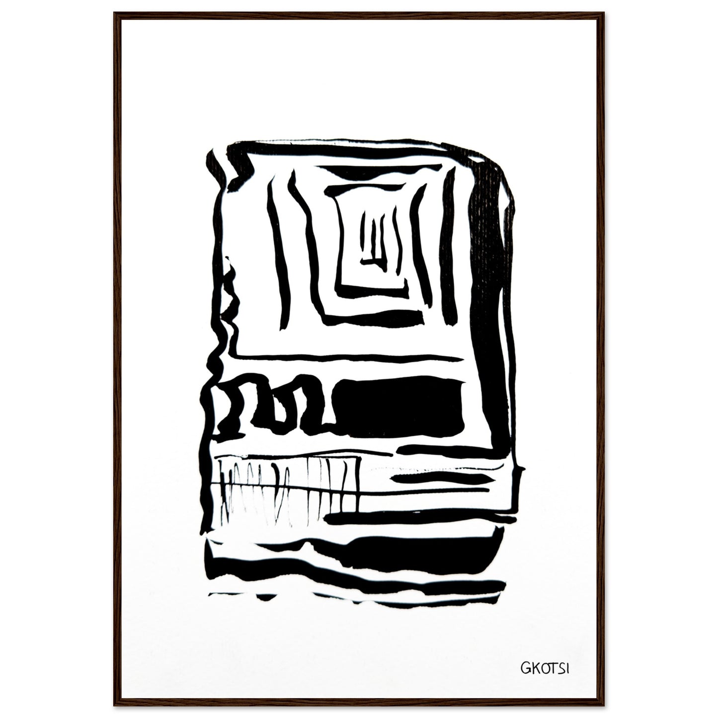 FOCUS poster print on white wall highlighting sharp abstract forms