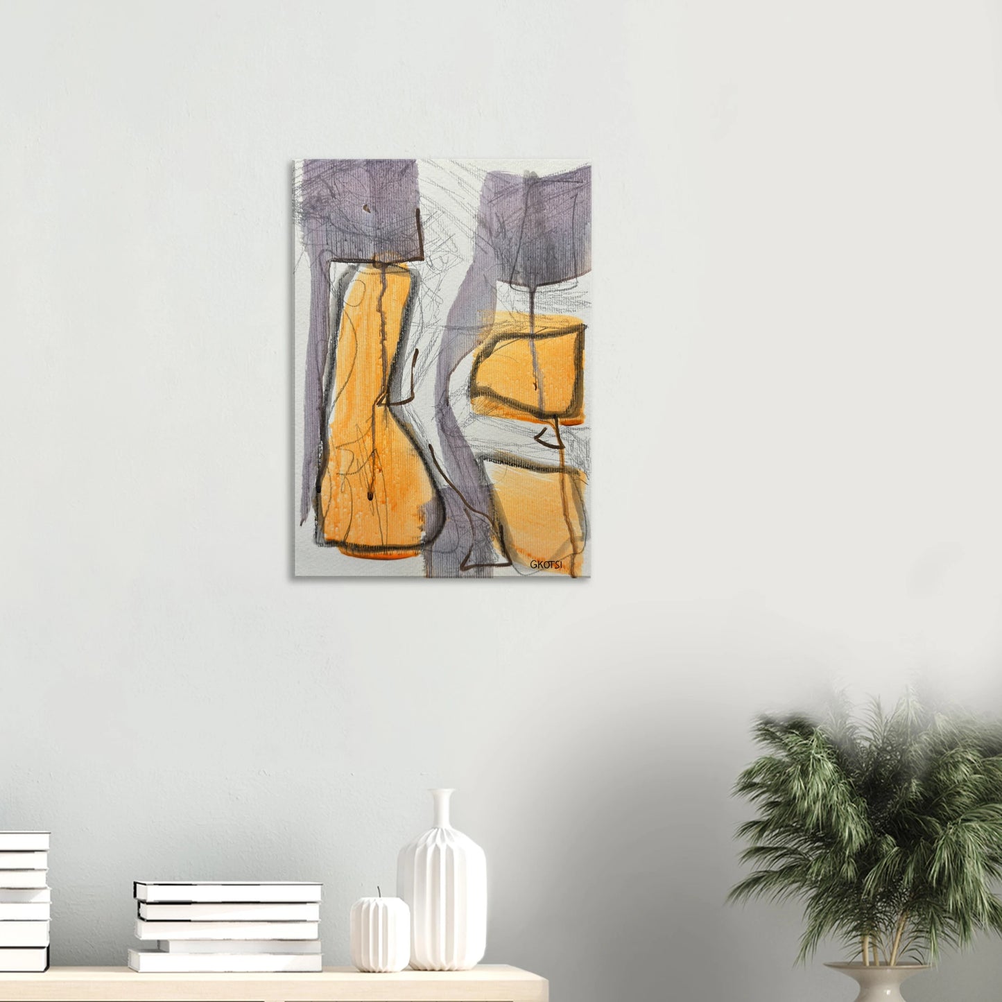 GLOBALLY Canvas print harmonizing with green plant