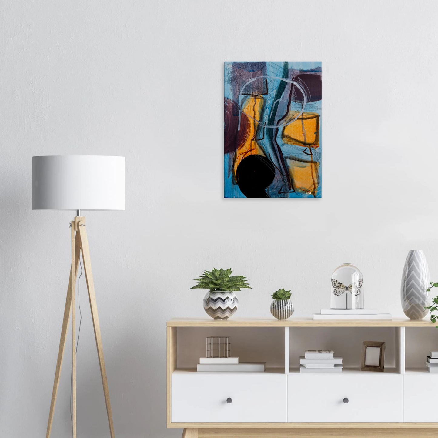 GLOBALLY canvas print above dresser in room interior