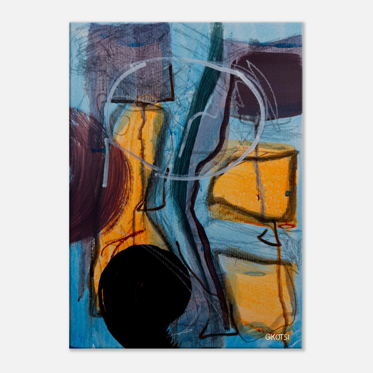 GLOBALLY canvas print close-up showing global-inspired abstract forms