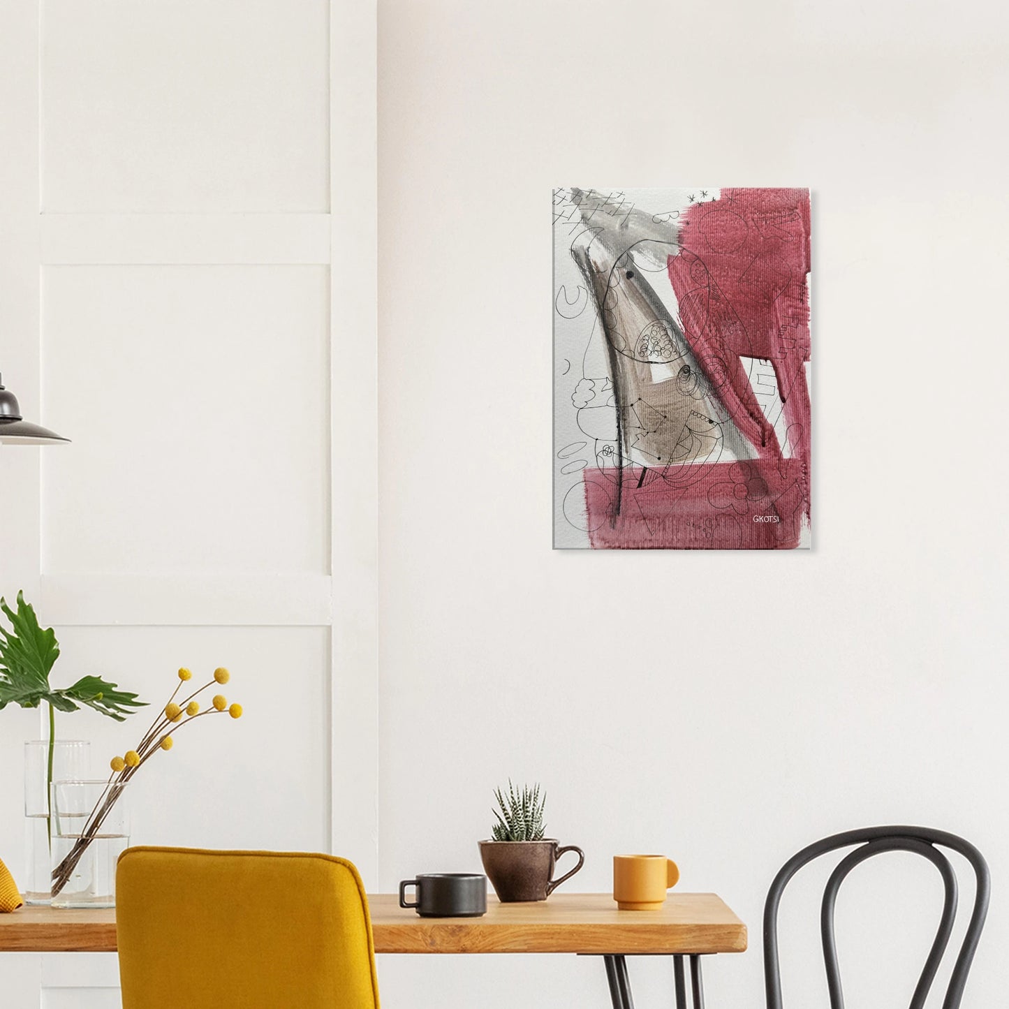 GROOVY Canvas print as energetic focal point above table - groovy wall decoration