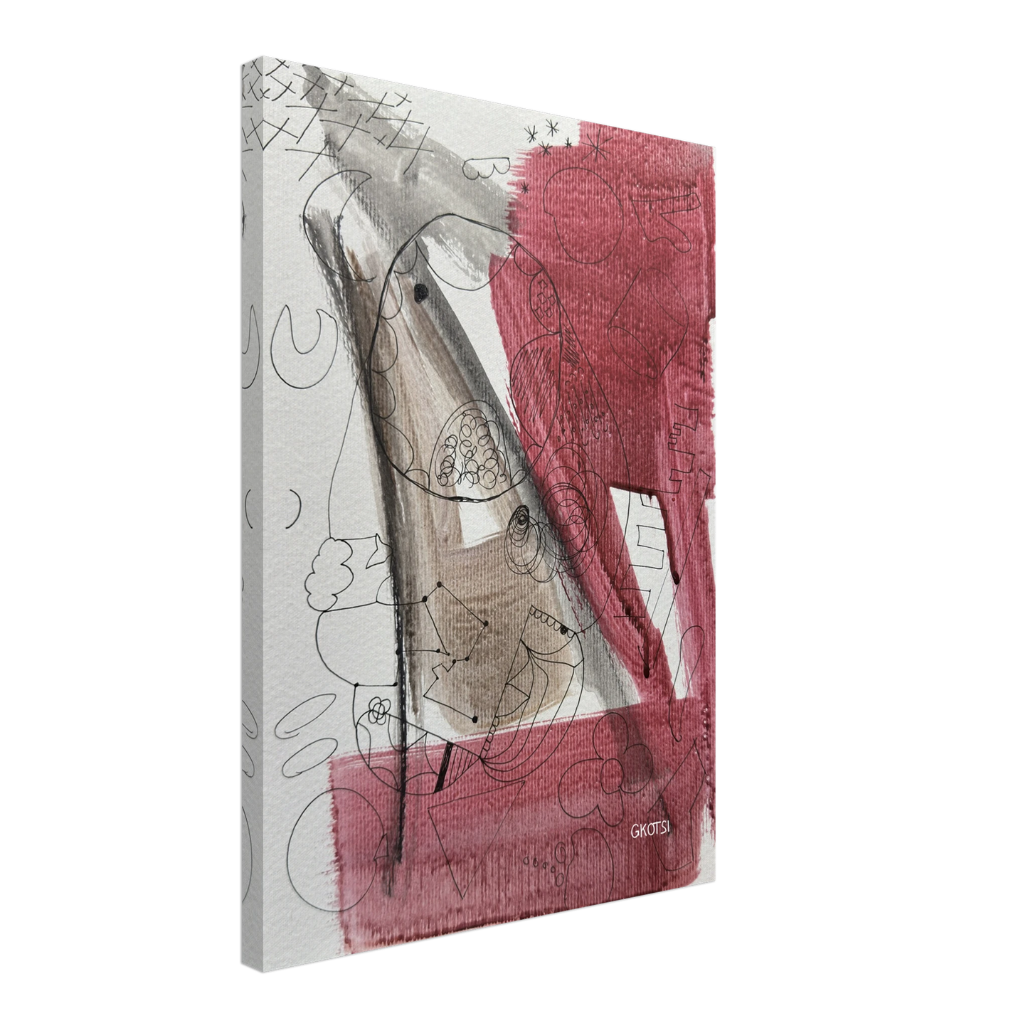 GROOVY Canvas print viewed from side - groovy wall art perspective