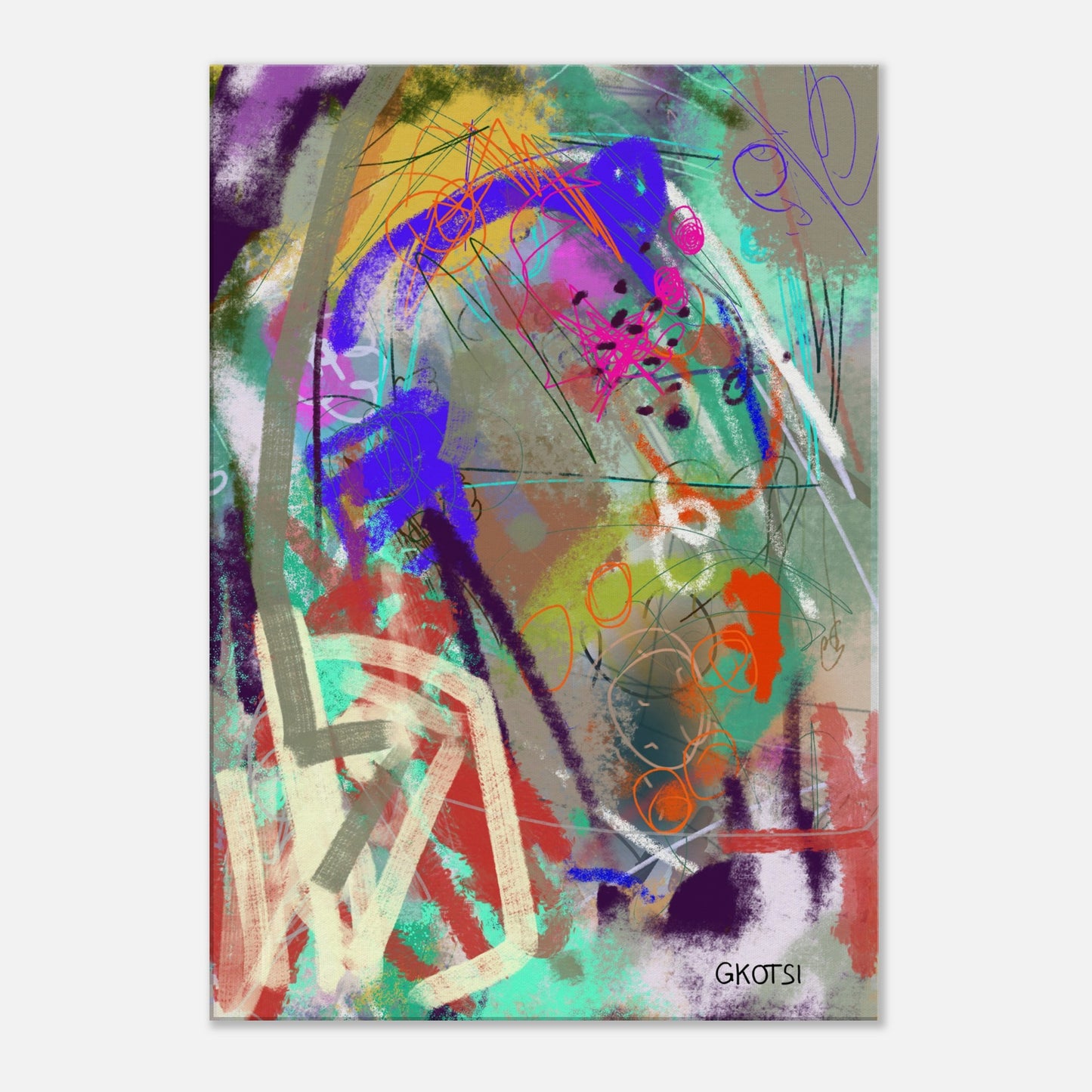 HANGING OUT Digital Canvas Print - Front view displaying immersive digital artwork